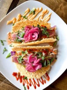 Sweet-chili-seared-ahi-tacos-with-parmesan-cheese-shells!